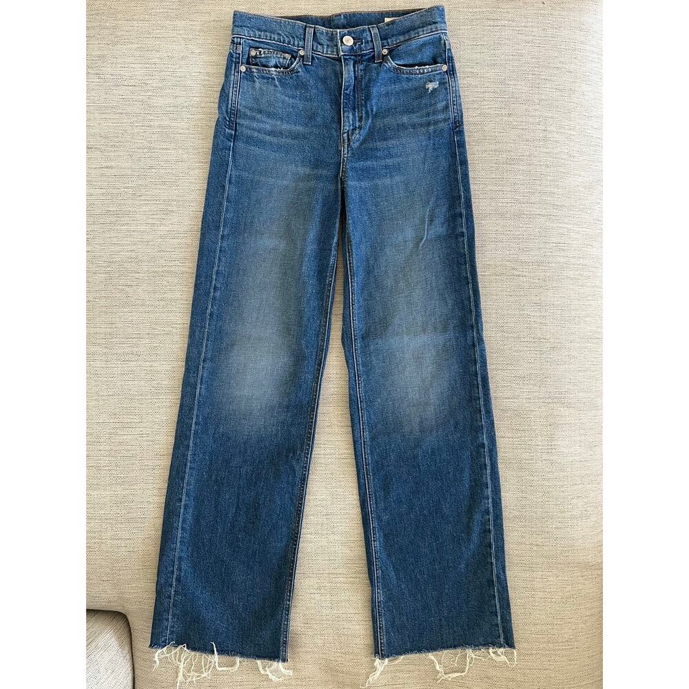 AYR The Secret Sauce 26 Brunch Plans Blue Wide Leg Jeans Raw Hem - Picture 3 of 6